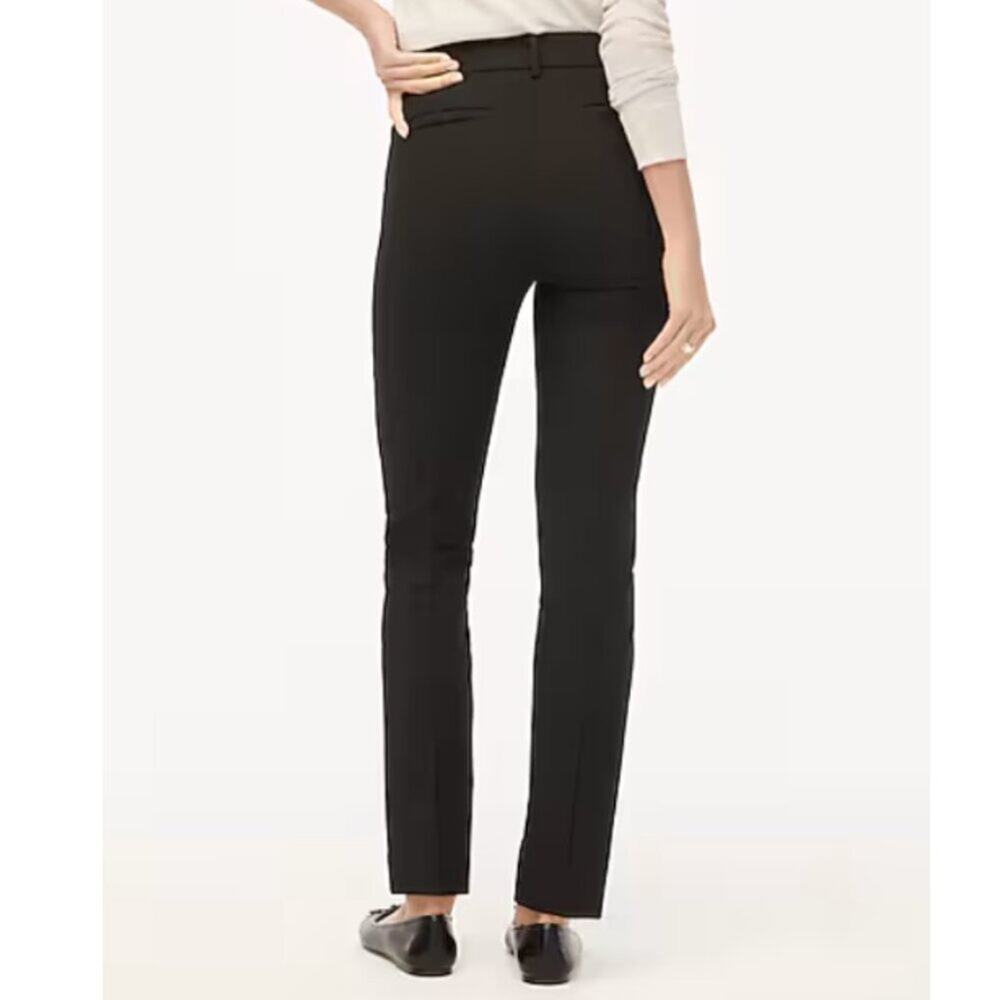 J. Crew Factory Pants Womens Petite Slim-Fit Full-Length Trouser Black Size 8P - Picture 2 of 9
